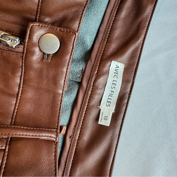 Anthropologie Avec Les Filles Faux Leather Kick-Flare Pants - Picture 8 of 12